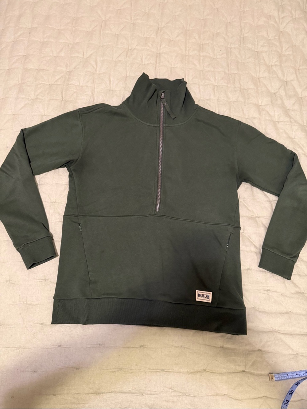 Duluth Trading Co Dark Green Half-Zip Pullover Sweater